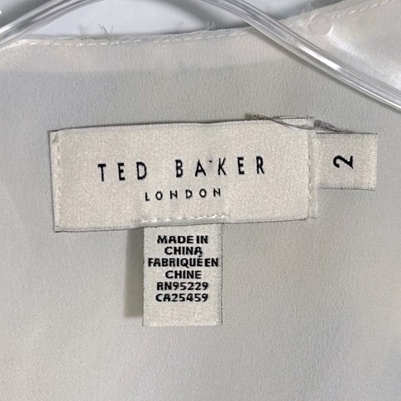 Ted Baker Gemmiaa Wrap Blouse Top With Ruffled Sleeves Size US6(UK2) Blue - Picture 9 of 11